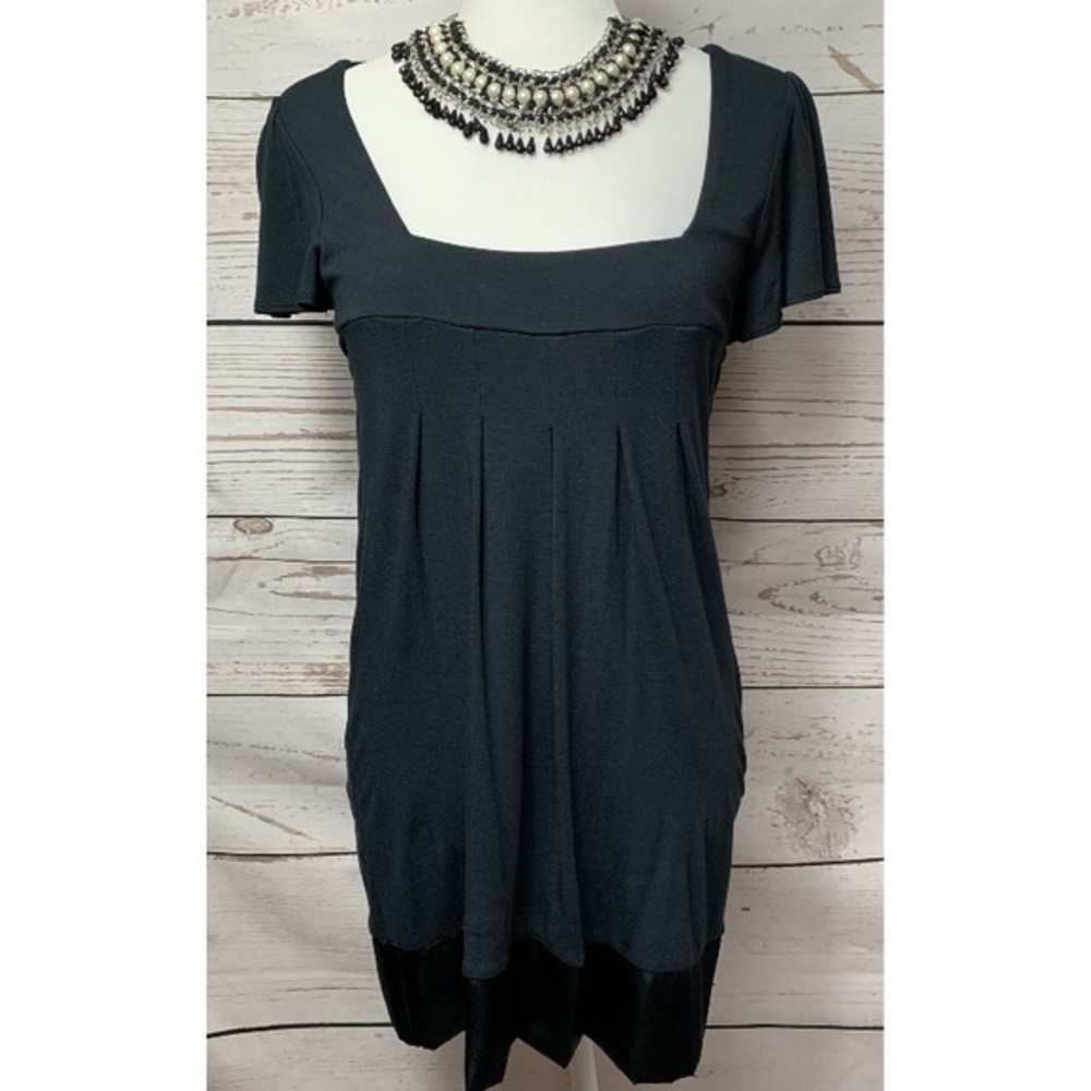 NWT INC Square Neck Pleated Dress Silk Bottom